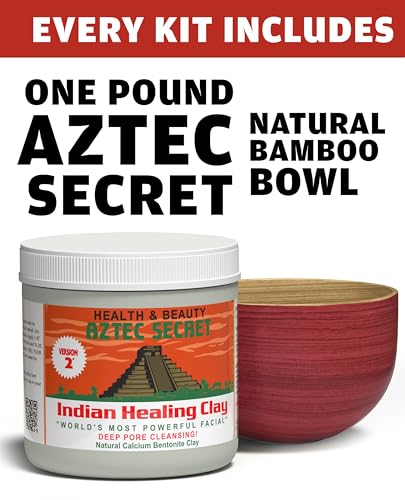 Aztec Secret Essential Indian Clay Mask Kit by Etana – 100% Natural Calcium Bentonite for Deep Pore Cleansing - Facial, Hair & Body Detox Set With Accessories