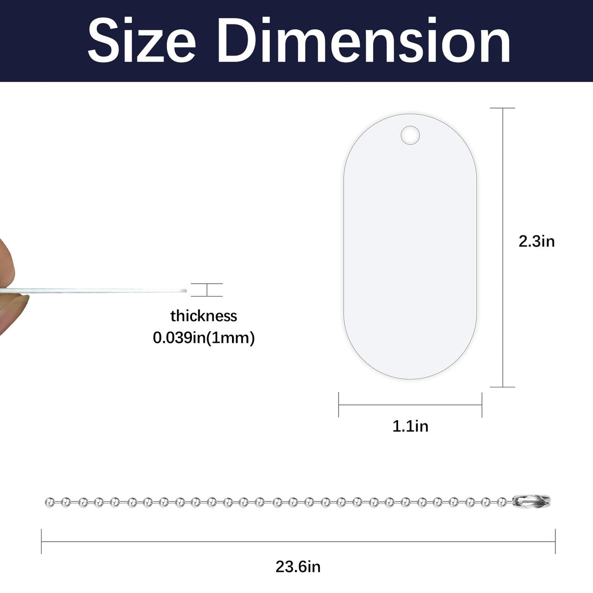 36 pcs Sublimation Dog Tags Blanks,Sublimation Necklace Blank Metal Sublimation Tag Pendants Double Sided Blank Sublimation Tags,Dog tag Chain Dog tag Sublimation Blank Metal