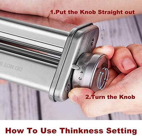 Pasta Attachment for KitchenAid Stand Mixer Included Pasta Sheet Roller, Spaghetti Cutter and Fettuccine Cutter Pasta Maker Stainless Steel Accessories 3Pcs by Gvode