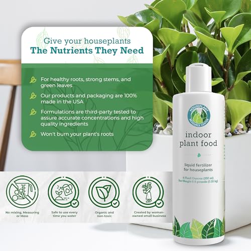 Indoor Plant Food by Houseplant Resource Center - Organic Liquid Fertilizer for Pothos, Peace Lily, Monstera, Cactus and More - 16oz