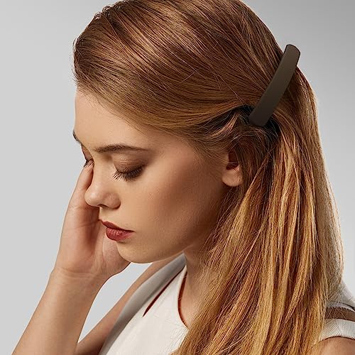 Hair Clips Barrettes for Women: 3 Pcs Matte Flat French Barrette Clips for Thin Fine Short Medium Hair - Neutral Hair Pins, Cute Hair Accessories