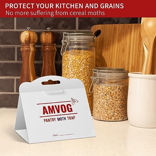 AMVOG Pantry Moth Glue Trap, Non-Toxic and Harmless, Easily Ensures Food Safety โ Suitable for Home, Business, and Agricultural Settings, 32 Traps