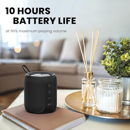 MIATONE QBOX - 16W Bluetooth Speaker IP67 Waterproof Speaker with Deep Bass, Portable Speaker for Beach Camping Accessories, Gifts for Men Fathers Women Mothers Him Her - Black
