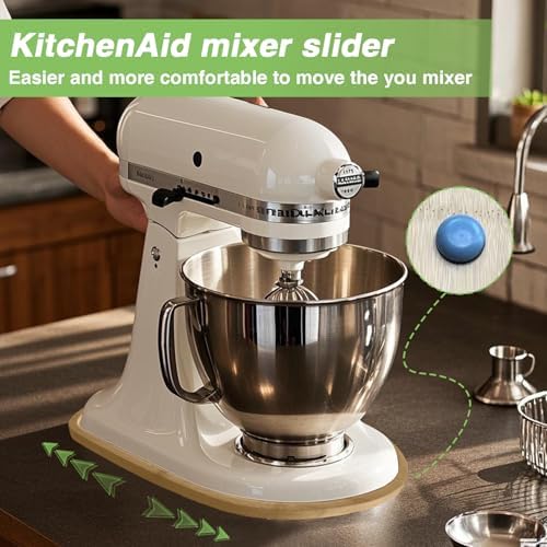Bamboo Mixer Slider Mat for KitchenAid 4.5-5 Qt Tilt Head Stand Mixer, Kitchen Appliance Sliding Tray Mixer Mover Slider Board for Kitchen Aid 4.5-5 Qt Kitchen Countertop Storage Accessories