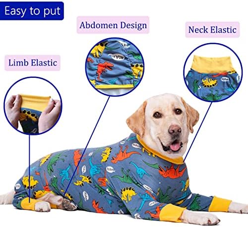 Dog Recovery Suit for Dogs After Surgery Female Male Medium Large Dog Neuter Spay Onesie for Shedding Prevent Licking Surgical Wound Dog Cone Alternative
