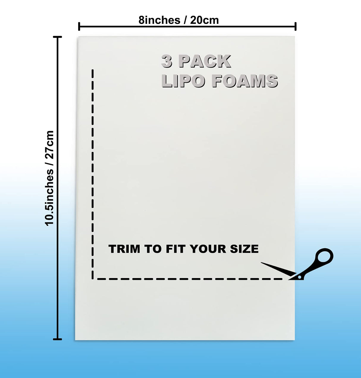 Moolida 3 Pack Lipo Foam - Post Surgery Ab Board for Use with Post Liposuction Surgery Flattening Abdominal Compression Garments Liposuction Foam pads for Recovery 8"X11"