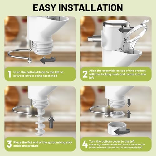 Gvode Pasta Press Attachment for Kitchenaid Stand Mixers - Gourmet Pasta Press Attachment for Kitchen aid with 7 Interchangeable Pasta Plates, Pasta Extruder Accessories