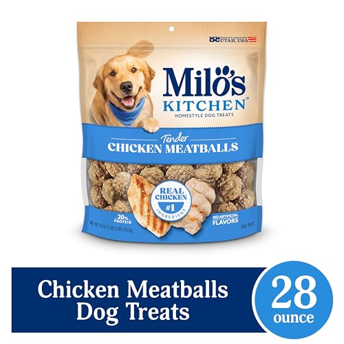 Milo's Kitchen Homestyle Dog Treats, Chicken Meatballs, 28 Ounce, High Protein, No Artificial Flavors