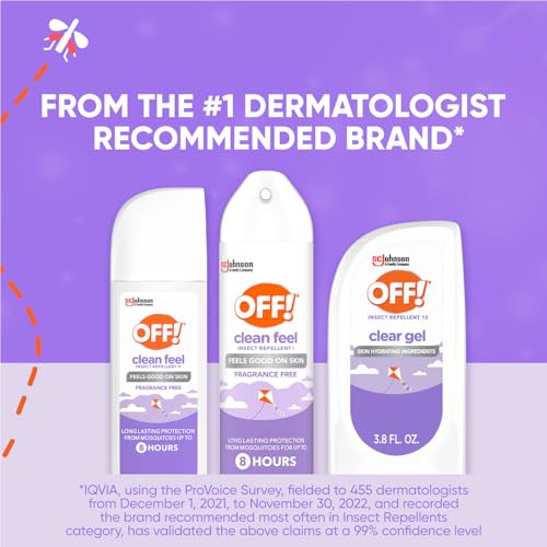 OFF! Clean Feel Insect Repellent Spritz with 20% Picaridin, Bug Spray with Long Lasting Protection from Mosquitoes, Feels Good on Skin, 6 oz
