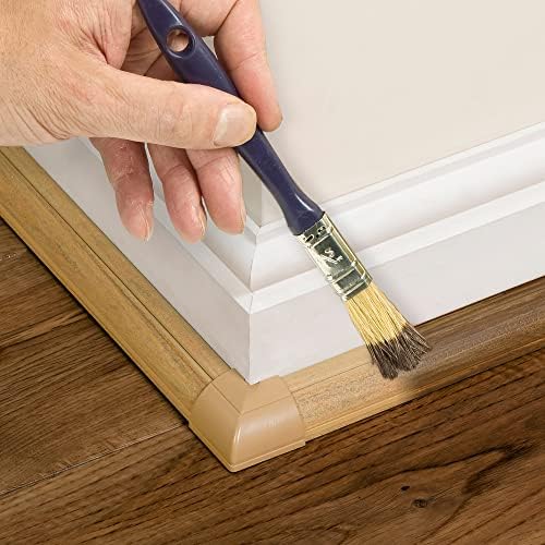 D-Line 157in Stainable Wood-Effect Corner Cable Concealer Multipack, Floor Wire Hider, Quarter Round Cord Cover, Organize Cords in Corners, Floor Molding - 10x 15.7in Lengths & Accessories