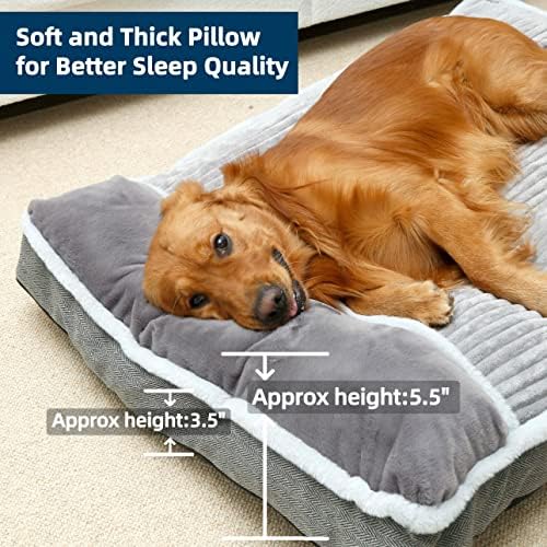 Large Dog Bed with Pillow for Crate Kennel, Sofa Dog Bed, Super Soft pet Bed for Medium, Jumbo, Furniture