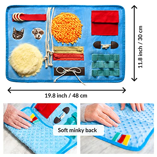 Fidget Blanket for Dementia | Calming & Comforting Dementia Activities for Seniors | Dementia Products for Elderly | Sensory Blanket | Helps with Alzheimer’s, Dementia, Asperger’s, Autism, Anxiety
