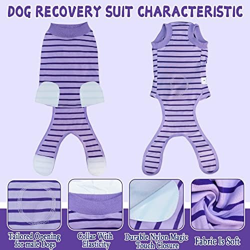 Dog Recovery Suit, Surgical Recovery Suit for Male Female Dogs Cats Spayed Onesie After Surgery, Dog Post Surgery Suit Anti Licking & Biting Surgical Shirt with Pee Hole,Purple Large