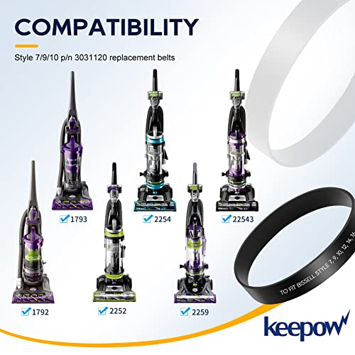 KEEPOW Style 7/9/10 P/N 3031120 Replacement Belt for Bissell Vacuum, 6 Pack
