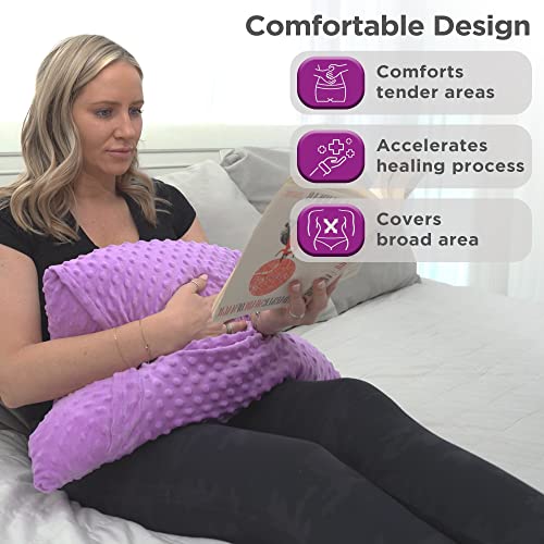 Zomaple Hysterectomy Pillow- Super Comfy Shock Absorbing Hysterectomy Recovery Pillow with 2 Pockets and Gel Pack- Tummy Pillow with Hands Placement Pouch