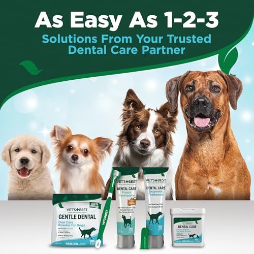 Vet's Best Dental Care Finger Wipes for Dogs, Plaque & Tartar Remover For Teeth, Dog Dental Care Freshens Breath, Teeth Cleaning Finger Wipes for Dogs & Cats, Dog Wipes, Pet Wipes For Cats, 50 Count