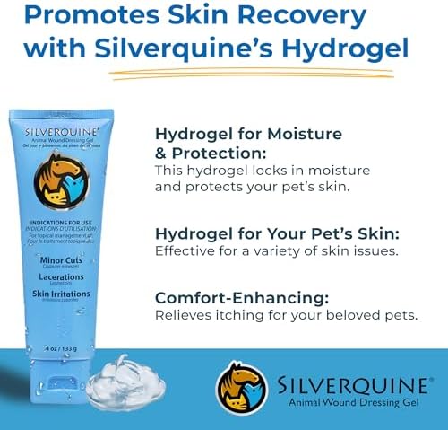 Pet Cut & Itch Care - Hot Spot Gel for Dogs and Cats - Hydrogel - Skin & Coat Care - Anti-Itching for Cats - for Cuts, Burns, Skin Irritation - Pet Recovery – 4OZ