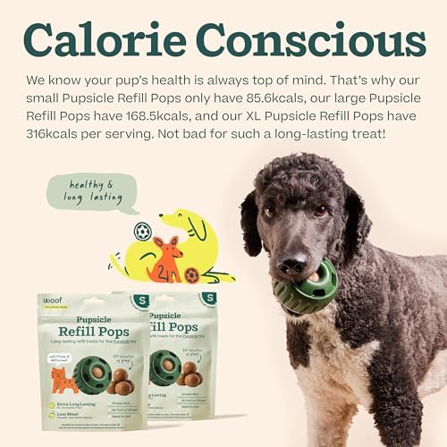 WOOF Pupsicle Refill Pops, Delicious Long Lasting Dog Treats, Pre-Made Pupsicle Refills for Dogs, Wholesome Ingredients, Low-Mess Chicken Pet Treats - Small Pops - 10 Count