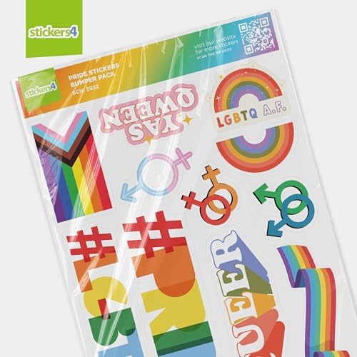 24 x Gay Pride Stickers Bulk - Pride Flag Stickers - Pride Stickers for Water Bottles - Gay Pride Laptop Stickers - Pride Merch and Gay Pride Accessories - LGBT Stickers