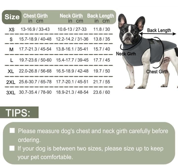 KOESON Dog Calming Hoodie, Pet Thunder Jacket with Ear Wrap, Breathable Dog Anti-Anxiety Vest for Thunder, Fireworks, Travel, Separation, Comfort Pet Anxiety Relief Wrap, Grey M