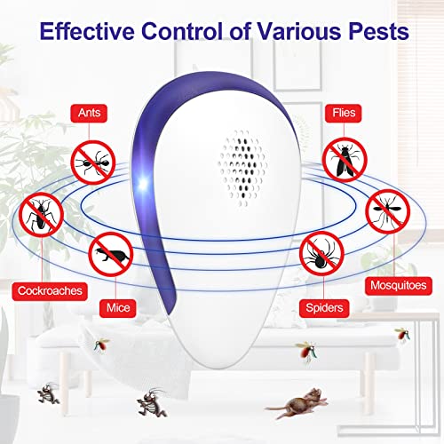 KONIGEVA Pest Repellent Ultrasonic Plug in, Electronic Pest Repeller 6 Packs , Pest Control Plug in, Bug Repellent Indoor for Mosquito Mice Roach Spider Insects White