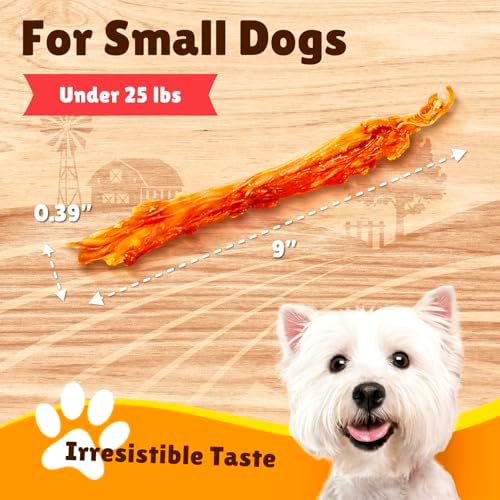 Gootoe Turkey Tendon Dog Treats 1 lb, (Pack of 1) – Strip, 100% USA Sourced Turkey, Natural Snack, Premium Puppy Chews, Hypoallergenic, Rawhide Free, Reseal Value Bag, Size for Small Breeds