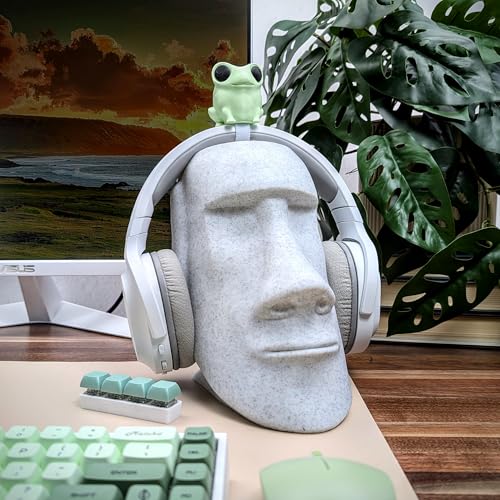 Moai Headphone Stand - Universal Headset Holder - Desk Accessory - Stands and Mounts for Desktop - Gaming Setup - Gamer Accessories (Galaxy Black)