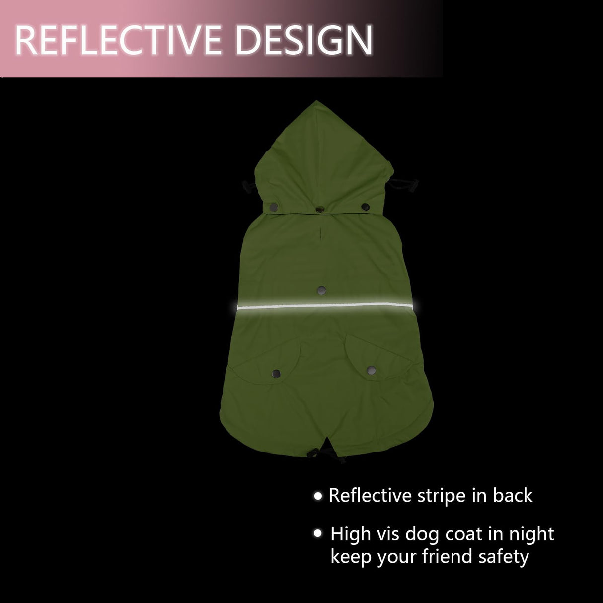 Dog Raincoat Waterproof Raincoats Dog rain Jacket Buttons Zipper Hood Drawstring Suitable for Small Medium Yorkie Terrier Schnauzer Poodle Border Collie Labrador 8lbs to 80lbs Green M