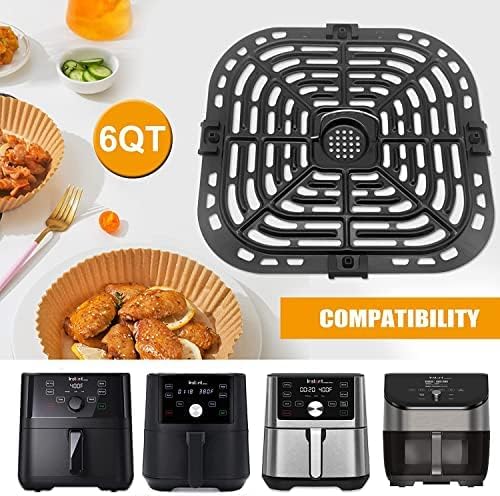 Air Fryer Replacement Parts for Ninja AF101 AF161 AF150 Air Fryer, 8.2'' Round Food Grade Air Fryer Grill Pan Grill Plate Crisper Plate Accessories Tray Rack Compatible Ninja Foodie Pressure Cooker