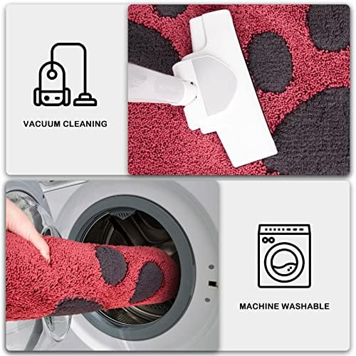 PURRUGS Dirt Trapper Door Mat 20" x 31.5", Non-Skid/Slip Machine Washable Microfiber Entryway Rug, Dog Doormat, Super Absorbent Welcome Mat for Muddy Wet Shoes and Paws, Burgundy Red