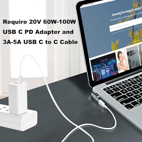Magnetic L-Tip USB C Adapter Compatible with Magnetic 1 MacBook Pro Air, Type-C PD Power Fast Charging Adapter Replacement for MacBook Power Supply,MacBook Pro Works with 100W