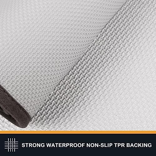 PURRUGS Dirt Trapper Door Mat 24" x 35.5", Non-Skid/Slip Machine Washable Microfiber Entrance Rug, Shoes Scraper, Dog Doormat, Super Absorbent Floor Mat for Muddy Wet Shoes and Paws, Charcoal