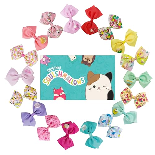 LUV HER Special Squishmallows Hair Accessories for Girls -18pc Hair Bow with Aligator Clips, Age 8+