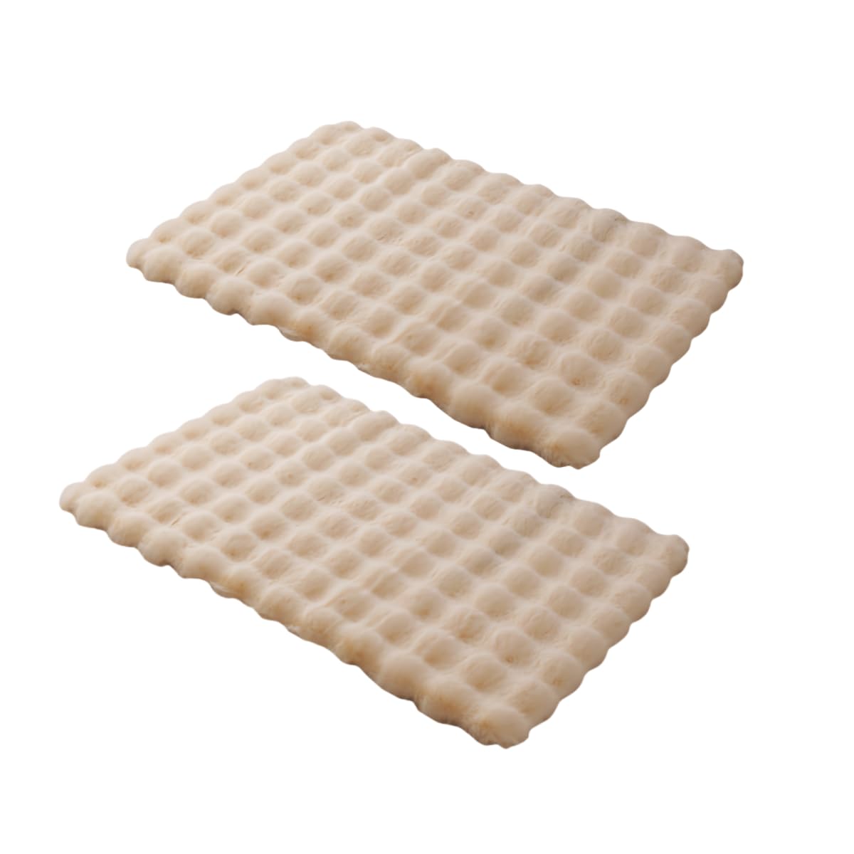 SHENGOCASE Pet Cushion Pad, 15.7 x 23.6 inches, 2-Pack, Faux Fur Dog Cat Kneading Pillow, Washable Crate Mat, Beige