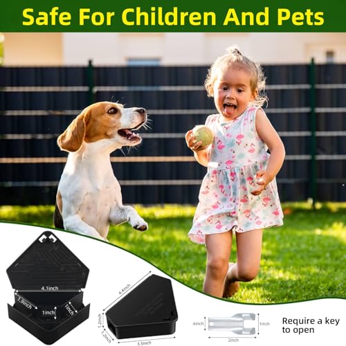 Jahy2Tech 16 Pcs Mouse Bait Station with Keys Indoor Outdoor for Rats Mice Rodents, Reusable Mouse Poisoning Bait Blocks, Safe for Children & Pets