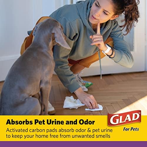 Glad for Pets JUMBO-SIZE Charcoal Puppy Pads, All-in-One | Black Training Pads That ABSORB & Neutralize Urine Instantly | New & Improved Quality Puppy Pee Pads, 30 Count - 6 Pack