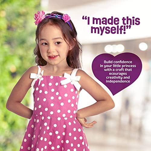 Headband Making Kit for Girls - Make Your Own Fashion Headbands for Kids - DIY Hair Accessories Set - Arts & Crafts Easter Gift for Ages 5-12 Year Old Girl - Little Children's Art & Craft Gifts