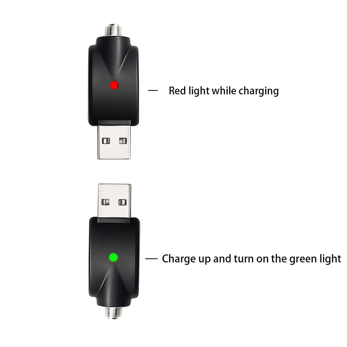 Smart USB Thread Charger Cable with LED Conversion Indicator Light, 3-Piece Set Smart Overcharge Protection USB Adapter and Wireless Home Soldering Iron Charging (Black)
