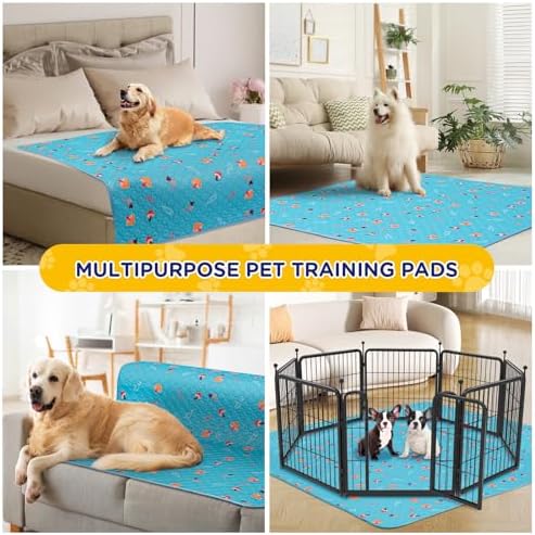 Washable Pee Pads for Dogs, 4-Pack Reusable Puppy Pads, Waterproof Non-Slip Wee Wee pad, Absorbent and Leakproof Training Mats for Potty, Crate, Playpen, Bed, Sofa, 18"x 24"