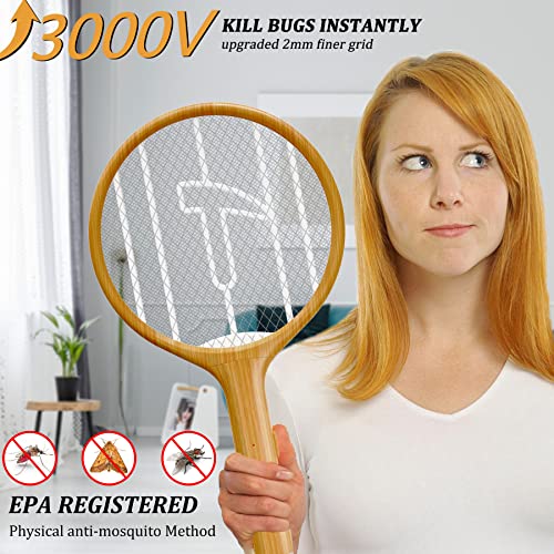 Endbug 2 in 1 Bug Zapper Racket, Dual Modes Electric Fly Swatter with Purple Attracting Light, Hangable Mosquito Zapper, Handheld Fly Zapper for Indoor & Outdoor (Not Rechargeable)
