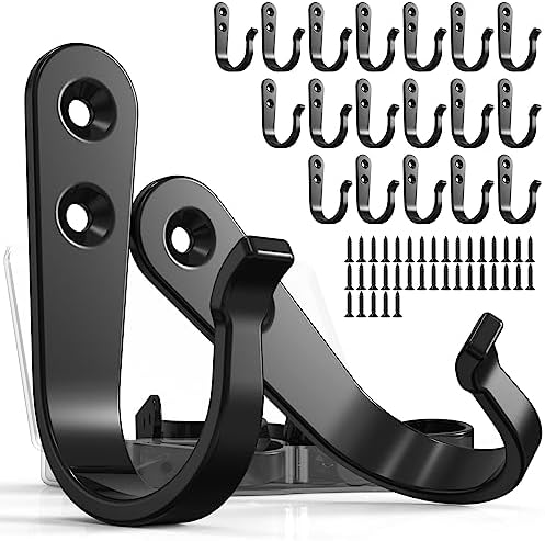 20PCS Wall Hooks for hanging, Metal Wall Hooks for Coats, Coat hooks for Wall, Heavy Duty Single Prong Wall Hooks With 40 Pieces Screws for Hanging Coats,Towel,Backpack,Hat, Dog Leashes,Coffee Mug