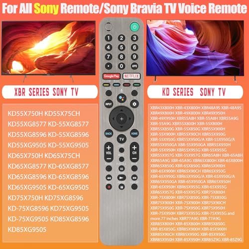 RMF-TX600U Voice Remote for Sony TV Remote Replacement, for Sony Remote/Sony Bravia TV Voice Remote, RMF-TX600U Voice Remote Control for Sony Smart TV XBR/KD/XR Series X75CH X750H A9S