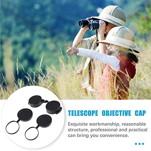 3Pcs Rubber Objective Lens Cover Eyepiece Flip- Open Scope Cover for Binoculars Telescope Accessories (Black)
