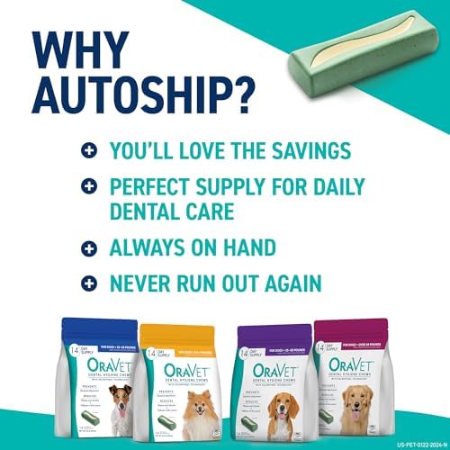 OraVet Dental Chews for Dogs, Oral Care and Hygiene Chews (Extra Small Dogs, 3.5-9 lbs.) Yellow Pouch, 30 Count