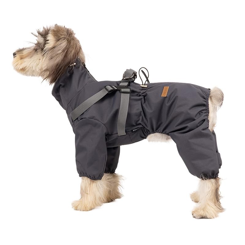 Four-Legged Full Coverage Dog Raincoat for Small Medium Dogs, Waterproof Dog Rain Coat with Harness Built in, 4-Legs Dog rain Jacket with Reflective Strip, Adjustable Puppy Waterproof Clothes (XL)