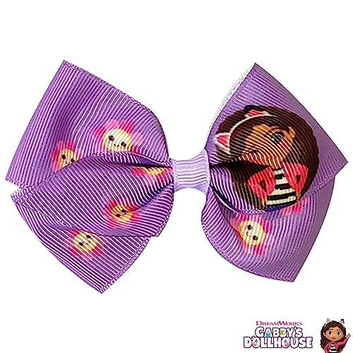 Gabby's Dollhouse Hair Bows - Hair Accessories Gift Set - Princess Hair Bows 7 Pcs 4 Inch Bundle Hair Bows for Girls Different Character on each Hair Clip Kids Bow - Alligator Clip - Ages 3 +