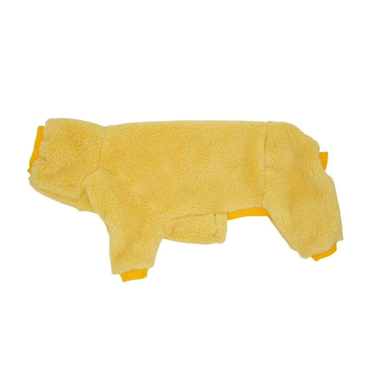 Dachshund Dog Fleece Jumpsuit Turtleneck Sweater, Suitable for Dachshunds, Winter Soft Cozy Dog Pajamas Clothes (Yellow, Medium)