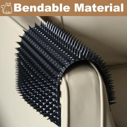 10 Packs Scat Mat for Cats, 13X16 inches Pet Deterrent Spikes, Indoor Outdoor Humane Cat Repellent Fence (Black)
