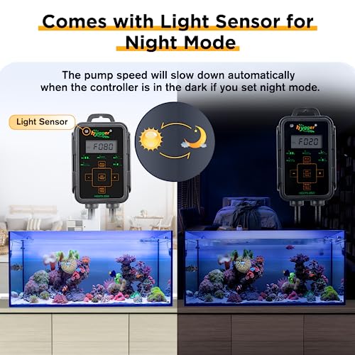 hygger 2380 GPH 25W Aquarium Wave Maker, Adjustable Cross Flow Pump with LED Display Controller, Magnetic DC 24V Aquarium Powerhead for Freshwater and Marine Reef Aquariums Up to 265 Gallon