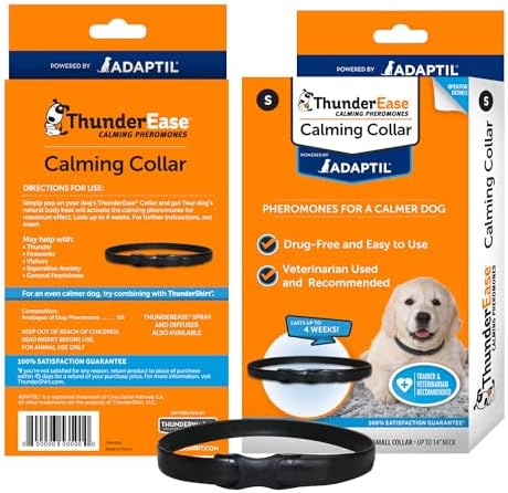 ThunderEase Calming Anti Anxiety Pheromone Collar for Dogs (Small)
